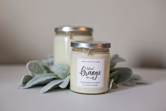 Blood Orange Soy Candle, All natural Soy Candle, 8oz and 16oz soy candle, spring soy candles